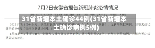 31省新增本土确诊44例(31省新增本土确诊病例5例)