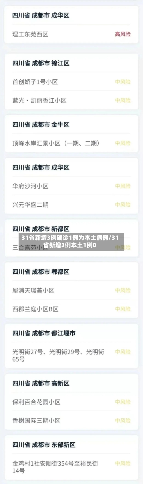 31省新增3例确诊1例为本土病例/31省新增3例本土1例0-第2张图片