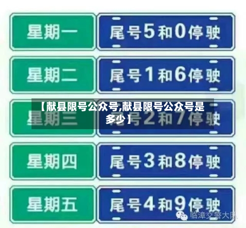 【献县限号公众号,献县限号公众号是多少】