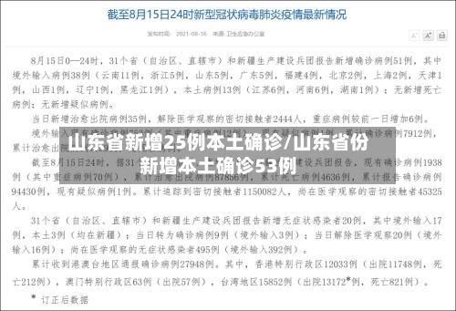 山东省新增25例本土确诊/山东省份新增本土确诊53例