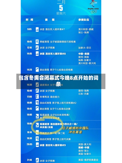 包含冬奥会闭幕式今晚8点开始的词条-第2张图片
