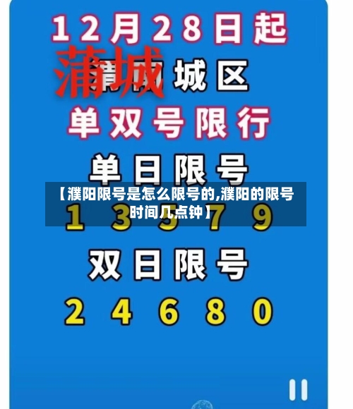 【濮阳限号是怎么限号的,濮阳的限号时间几点钟】