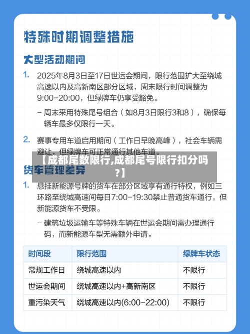 【成都尾数限行,成都尾号限行扣分吗?】-第2张图片