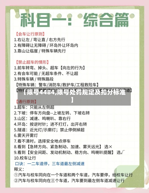 【限号4484,限号处罚规定及扣分标准】-第3张图片