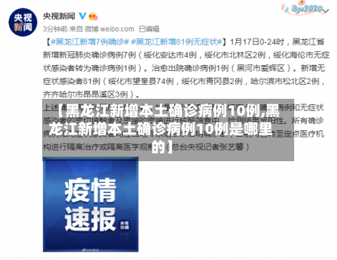 【黑龙江新增本土确诊病例10例,黑龙江新增本土确诊病例10例是哪里的】