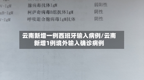 云南新增一例西班牙输入病例/云南新增1例境外输入确诊病例