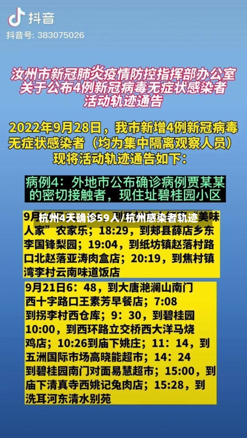 杭州4天确诊59人/杭州感染者轨迹