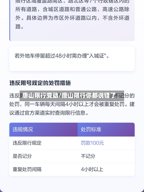 唐山限行变动/唐山限行你都说错了