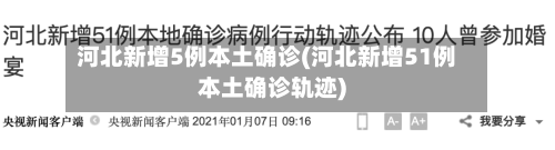 河北新增5例本土确诊(河北新增51例本土确诊轨迹)