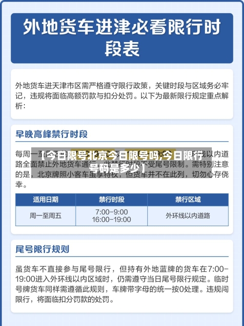 【今日限号北京今日限号吗,今日限行号码是多少】