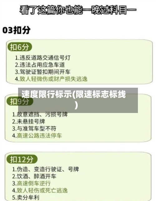 速度限行标示(限速标志标线)