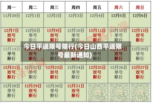 今日平遥限号限行(今日山西平遥限号最新通知)