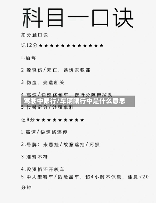 驾驶中限行/车辆限行中是什么意思-第2张图片