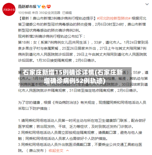 石家庄新增15例确诊详情(石家庄新增确诊病例52例轨迹)