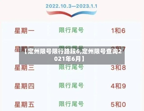 【定州限号限行路段6,定州限号查询2021年6月】-第3张图片