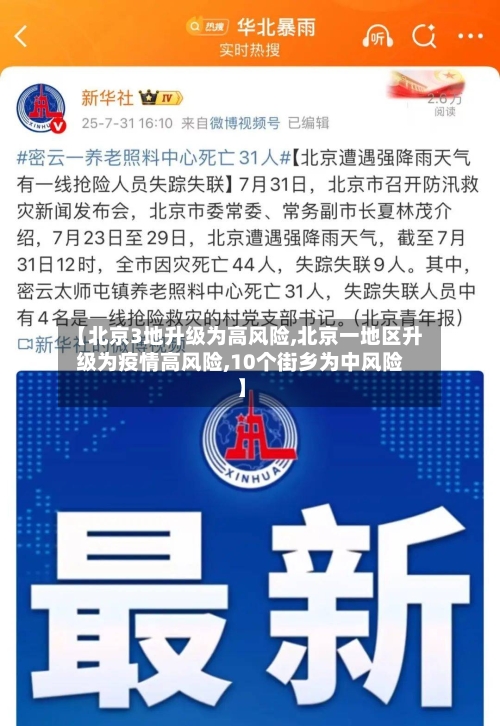 【北京3地升级为高风险,北京一地区升级为疫情高风险,10个街乡为中风险】-第2张图片