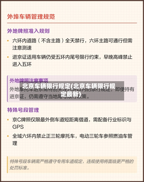 北京车辆限行规定(北京车辆限行规定最新)