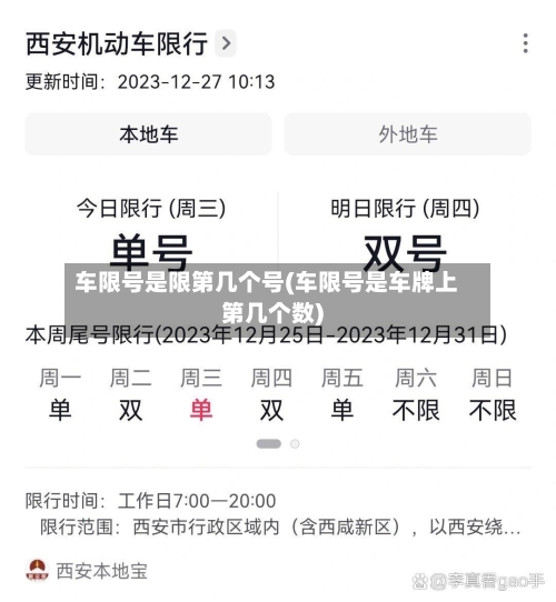 车限号是限第几个号(车限号是车牌上第几个数)-第3张图片