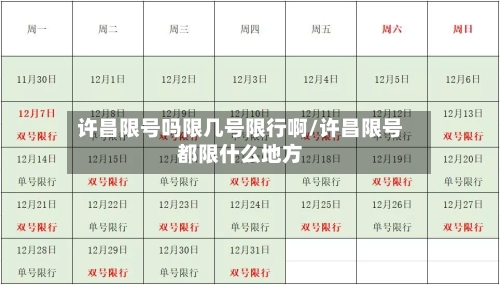 许昌限号吗限几号限行啊/许昌限号都限什么地方-第3张图片