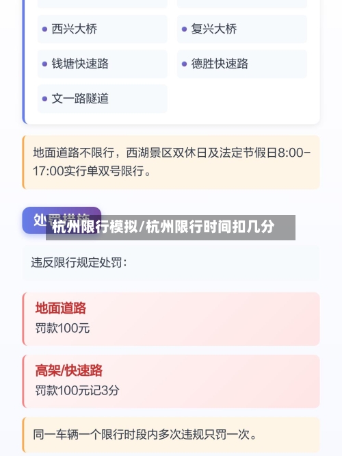杭州限行模拟/杭州限行时间扣几分-第2张图片