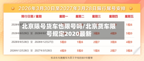 北京限号货车也限号吗/北京货车限号规定2020最新