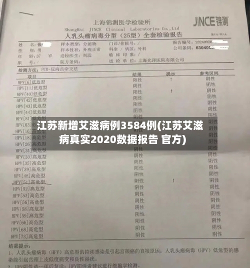 江苏新增艾滋病例3584例(江苏艾滋病真实2020数据报告 官方)