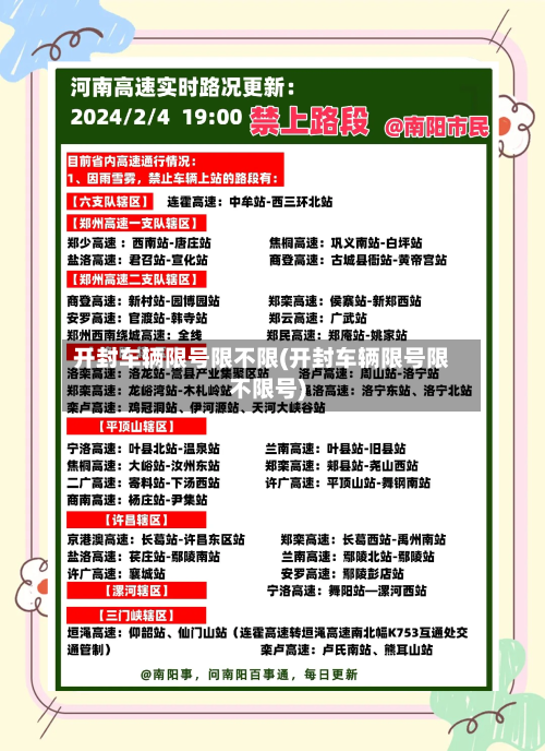 开封车辆限号限不限(开封车辆限号限不限号)