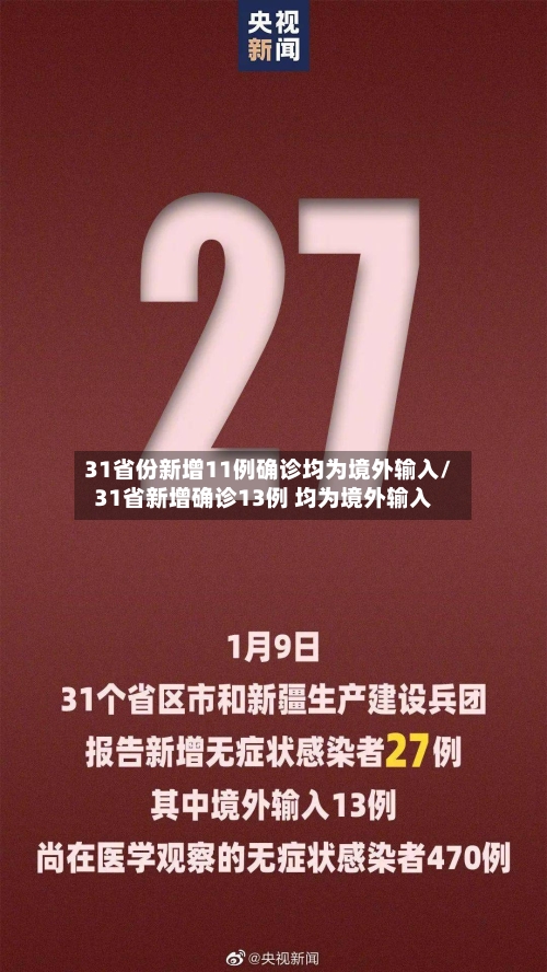 31省份新增11例确诊均为境外输入/31省新增确诊13例 均为境外输入
