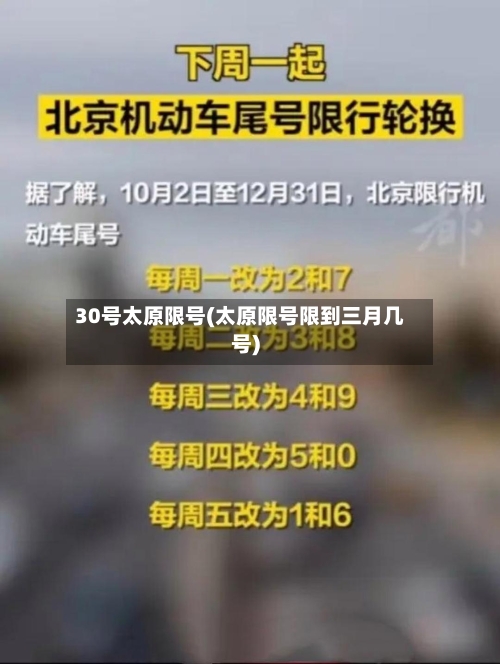 30号太原限号(太原限号限到三月几号)-第2张图片