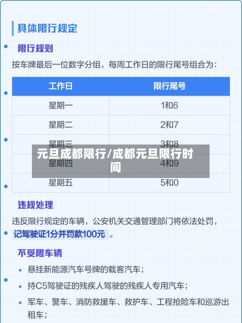 元旦成都限行/成都元旦限行时间