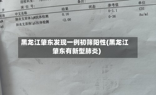 黑龙江肇东发现一例初筛阳性(黑龙江肇东有新型肺炎)-第2张图片