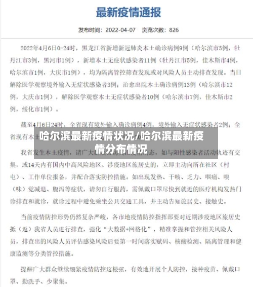 哈尔滨最新疫情状况/哈尔滨最新疫情分布情况