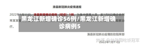 黑龙江新增确诊56例/黑龙江新增确诊病例5