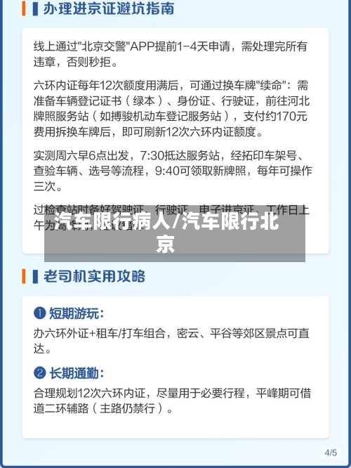 汽车限行病人/汽车限行北京