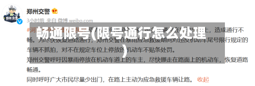 畅通限号(限号通行怎么处理)-第2张图片