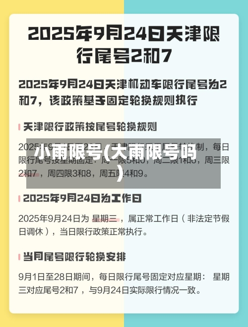 小雨限号(大雨限号吗)
