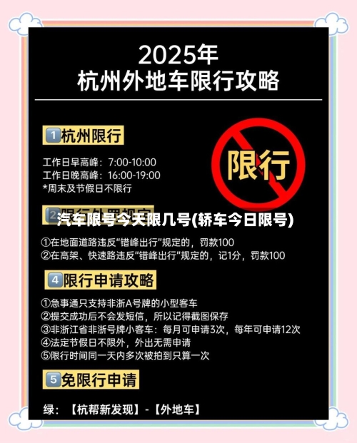 汽车限号今天限几号(轿车今日限号)