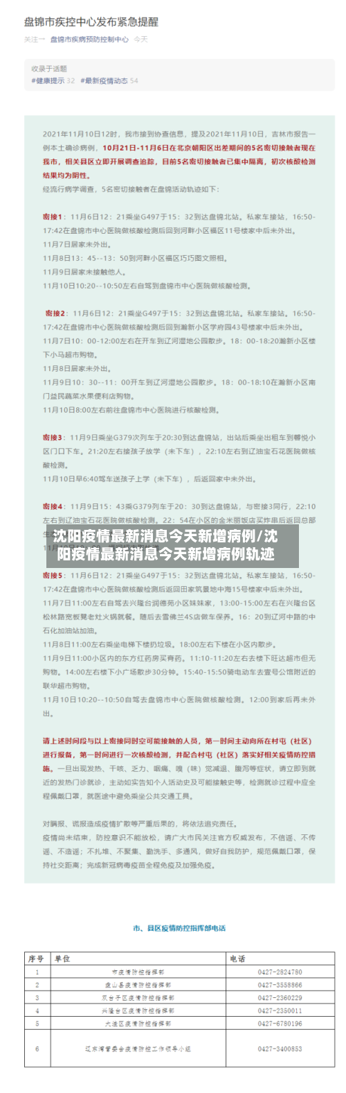 沈阳疫情最新消息今天新增病例/沈阳疫情最新消息今天新增病例轨迹