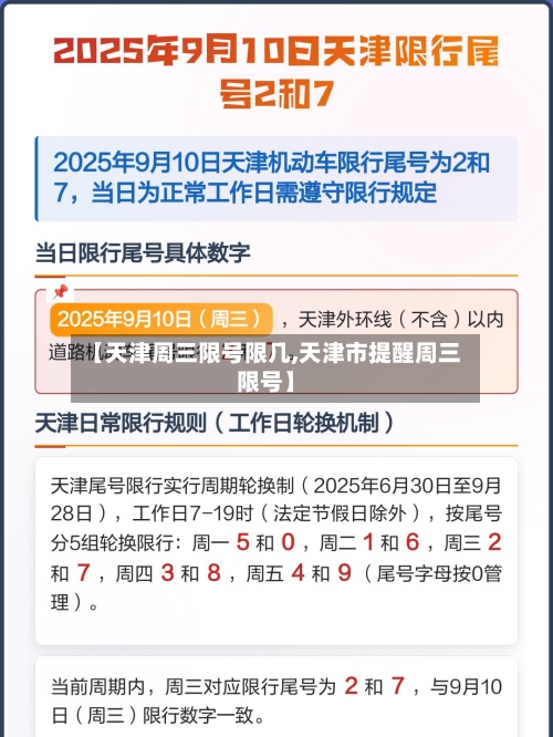 【天津周三限号限几,天津市提醒周三限号】-第3张图片