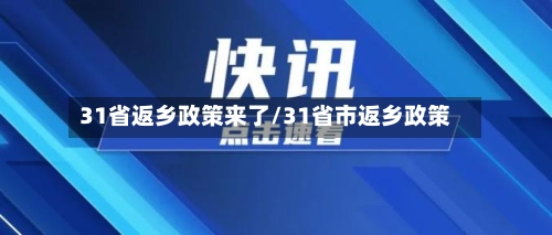 31省返乡政策来了/31省市返乡政策-第2张图片