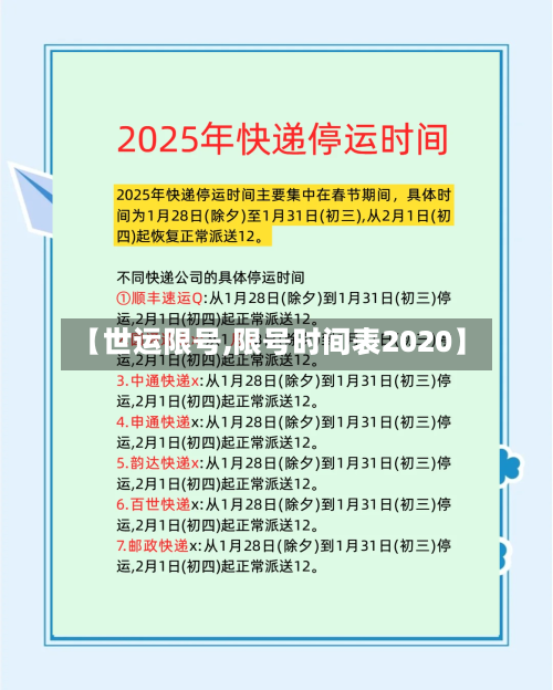 【世运限号,限号时间表2020】-第2张图片