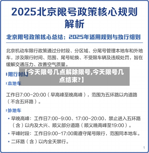 【今天限号几点解除限号,今天限号几点结束?】-第2张图片
