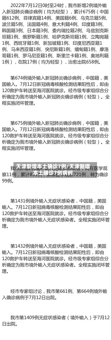 天津新增本土确诊7例/天津新增本土确诊7例病例-第2张图片