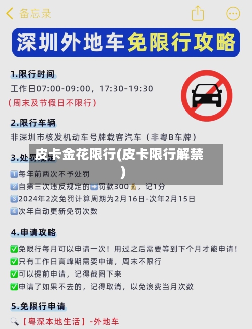 皮卡金花限行(皮卡限行解禁)