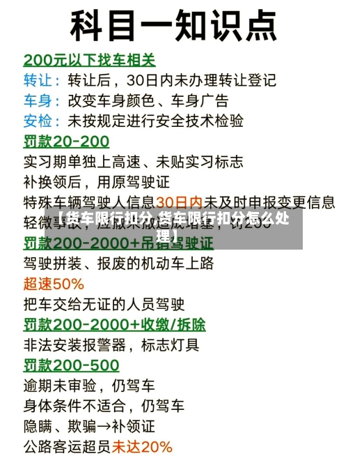 【货车限行扣分,货车限行扣分怎么处理】-第3张图片