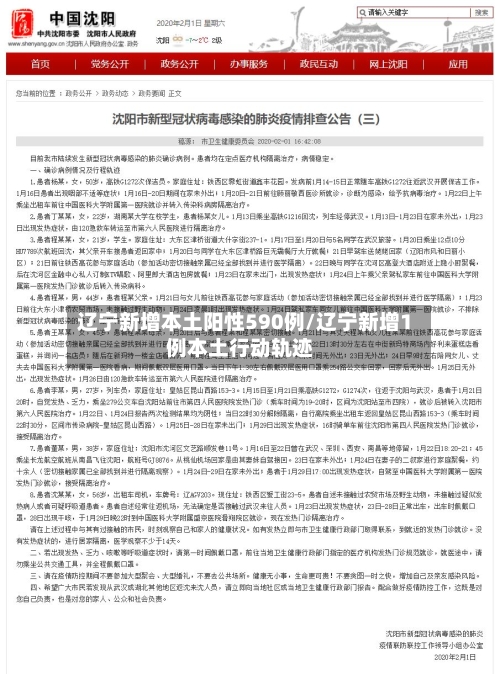 辽宁新增本土阳性590例/辽宁新增1例本土行动轨迹