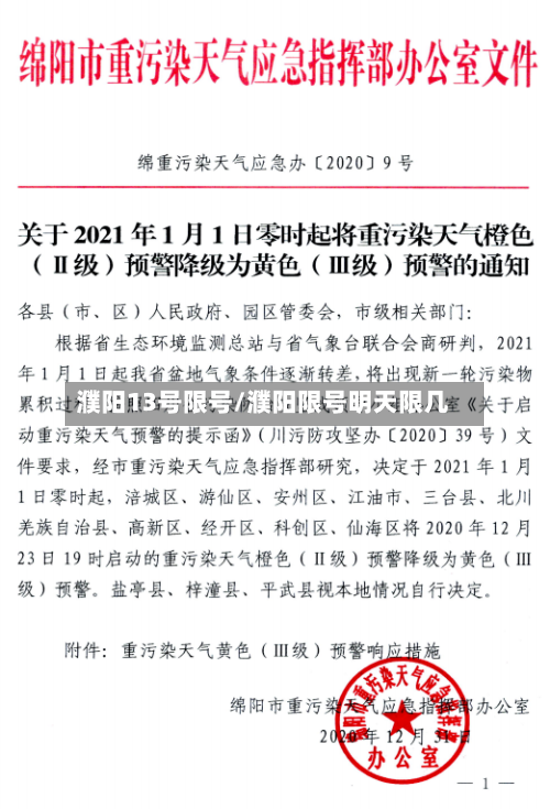 濮阳13号限号/濮阳限号明天限几-第2张图片