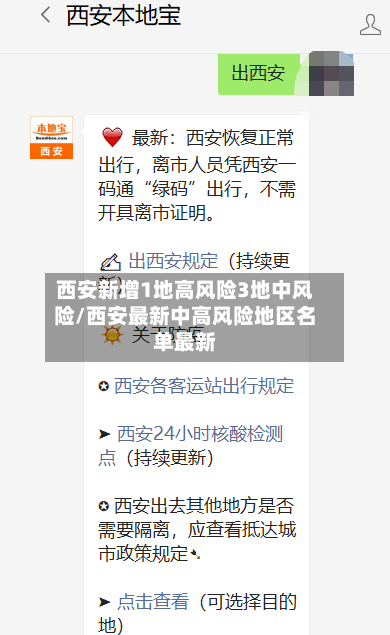 西安新增1地高风险3地中风险/西安最新中高风险地区名单最新