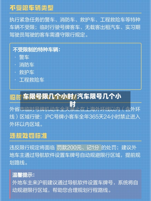 车限号限几个小时/汽车限号几个小时