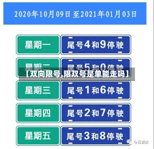 【双向限号,限双号是单能走吗】-第3张图片